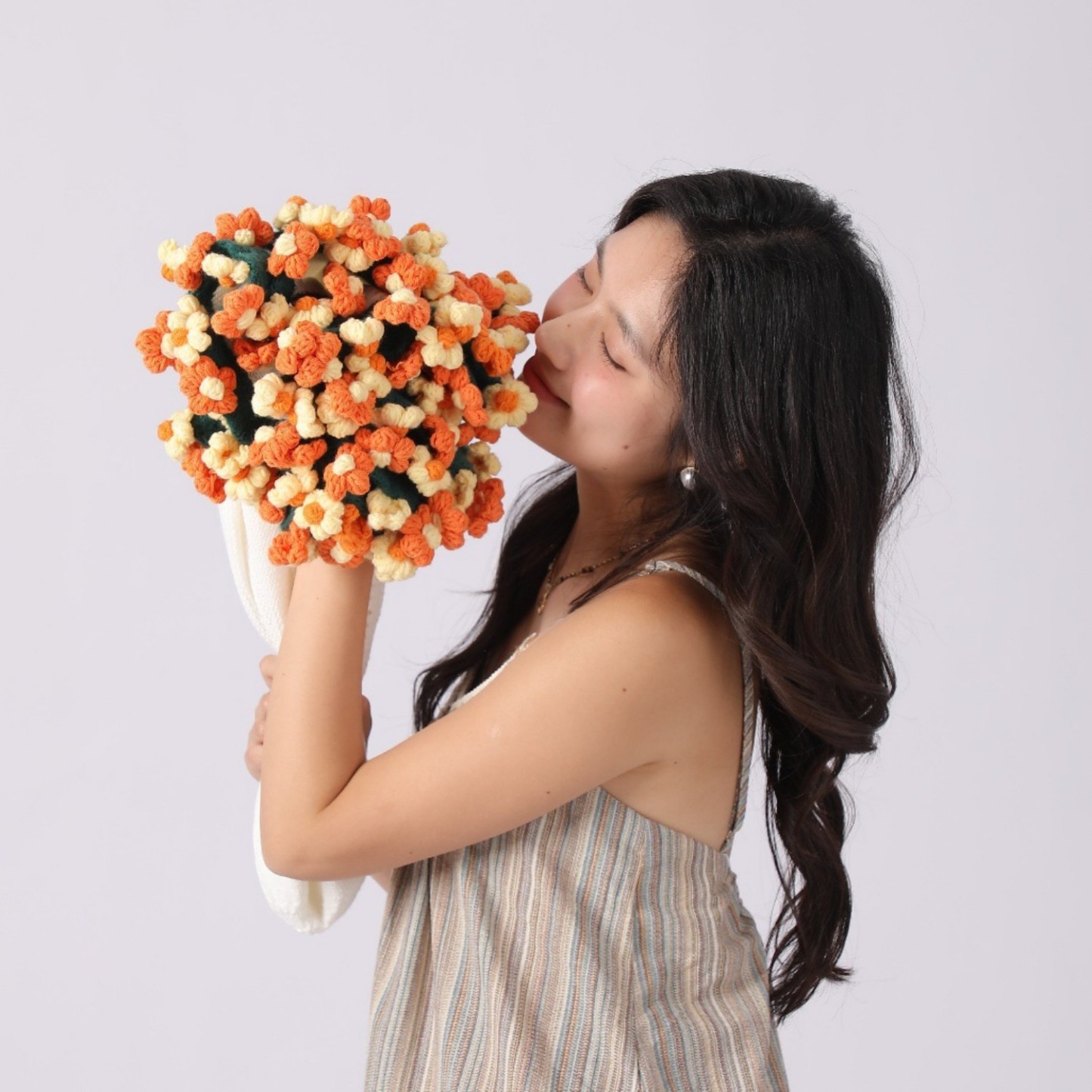 Handgestrickte Gänseblümchendecke Blumenstraußdecke Fertige handgewebte Blumendecke Geschenk für Mutter und Freundin