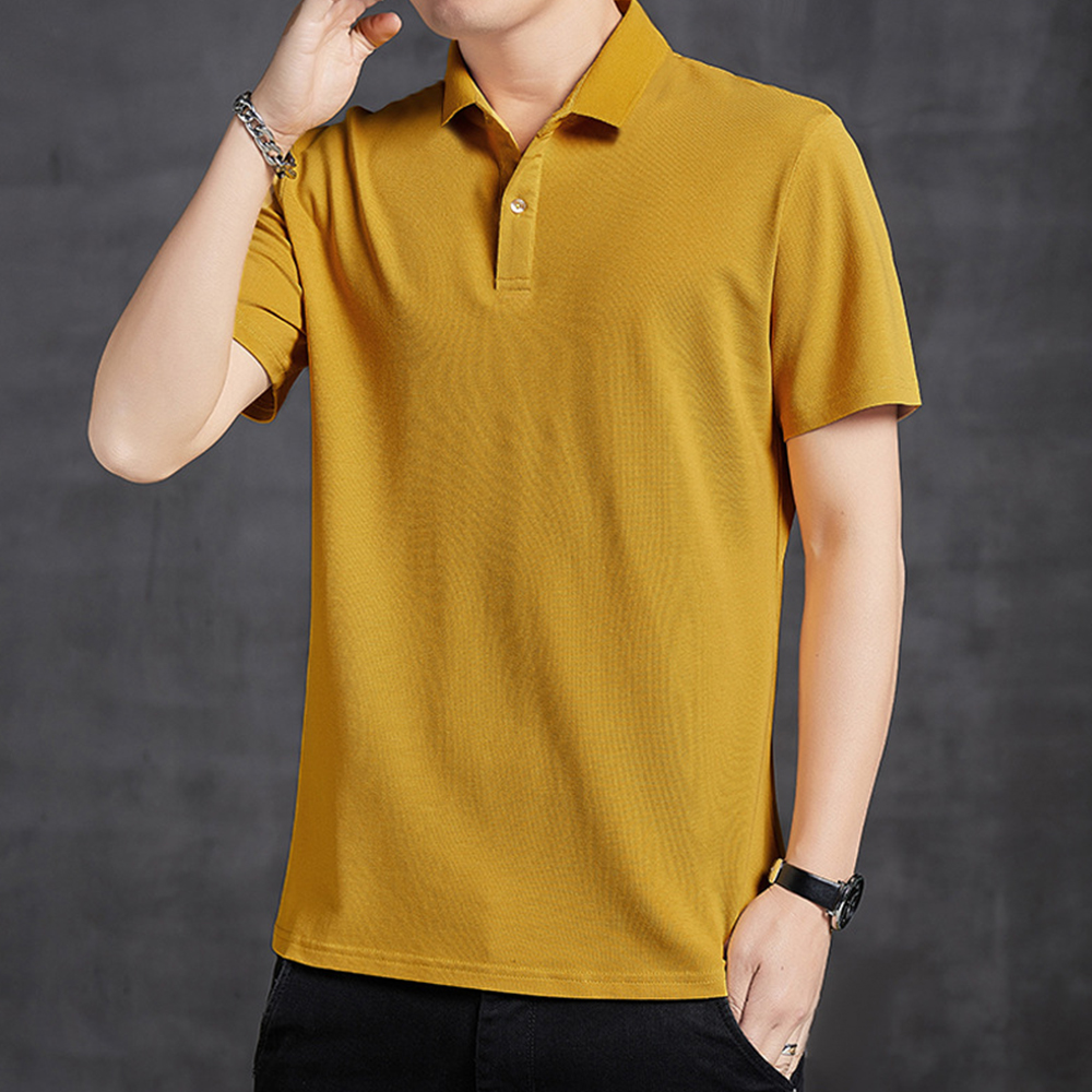 Therling™ POLO-Shirt für Herren, Revers, einfarbig, Business-Casual, kurze Ärmel