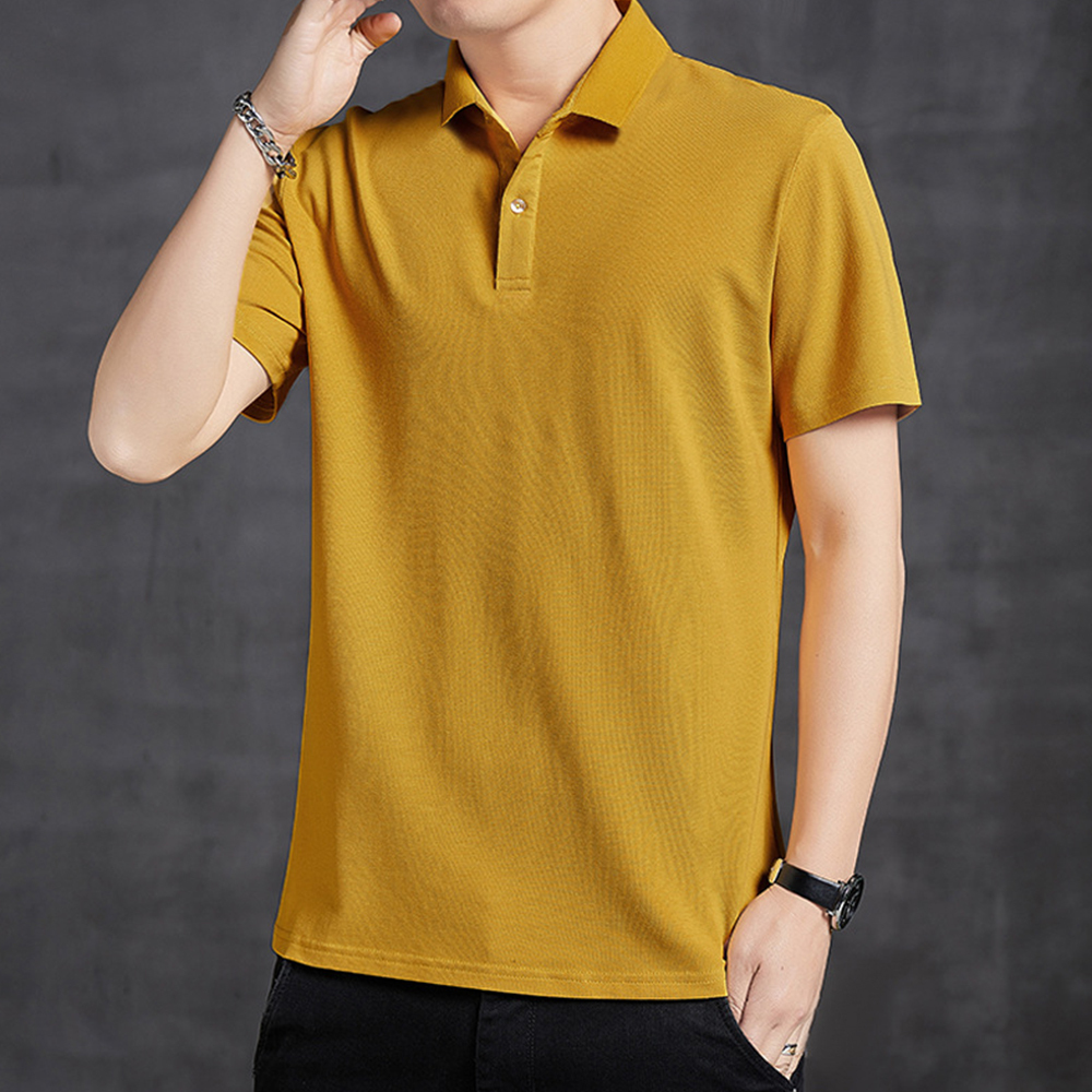 Therling™ POLO-Shirt für Herren, Revers, einfarbig, Business-Casual, kurze Ärmel