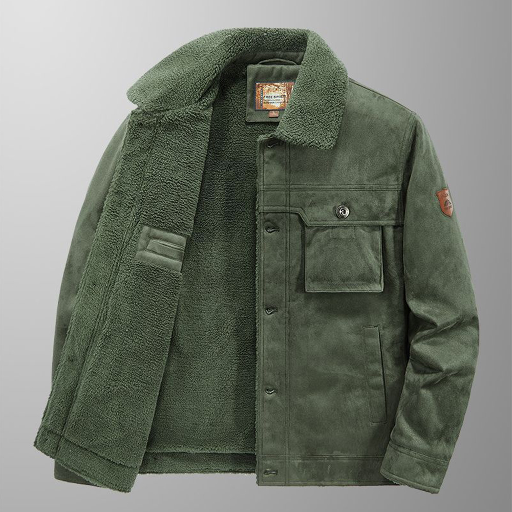  Herren-Winterjacke aus Plüsch-Wildleder