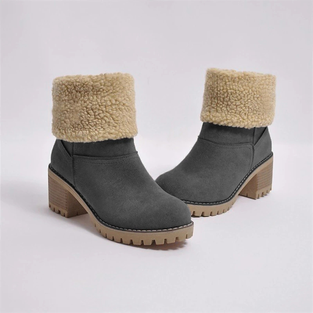 Neue, mit Kaschmir gefütterte, mittelhohe Baumwollstiefel für Damen