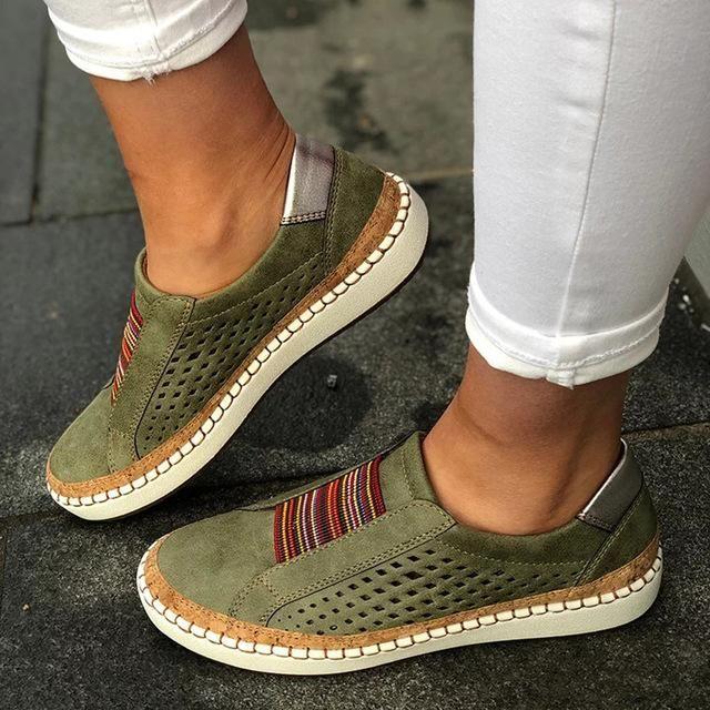 Atmungsaktive Freizeitschuhe für Damen mit flachem Sport (kostenloser Versand)