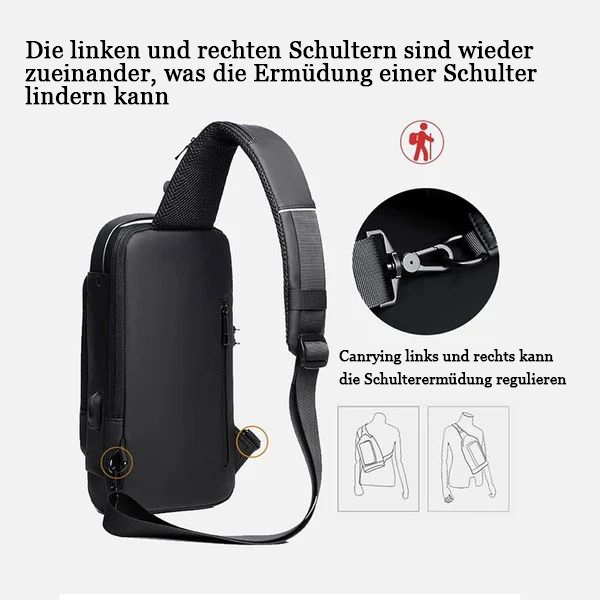 Sport-Sling mit USB-Aufladung Anti-Diebstahl-Schultertasche (Kaufen Sie 2 versandkostenfrei)