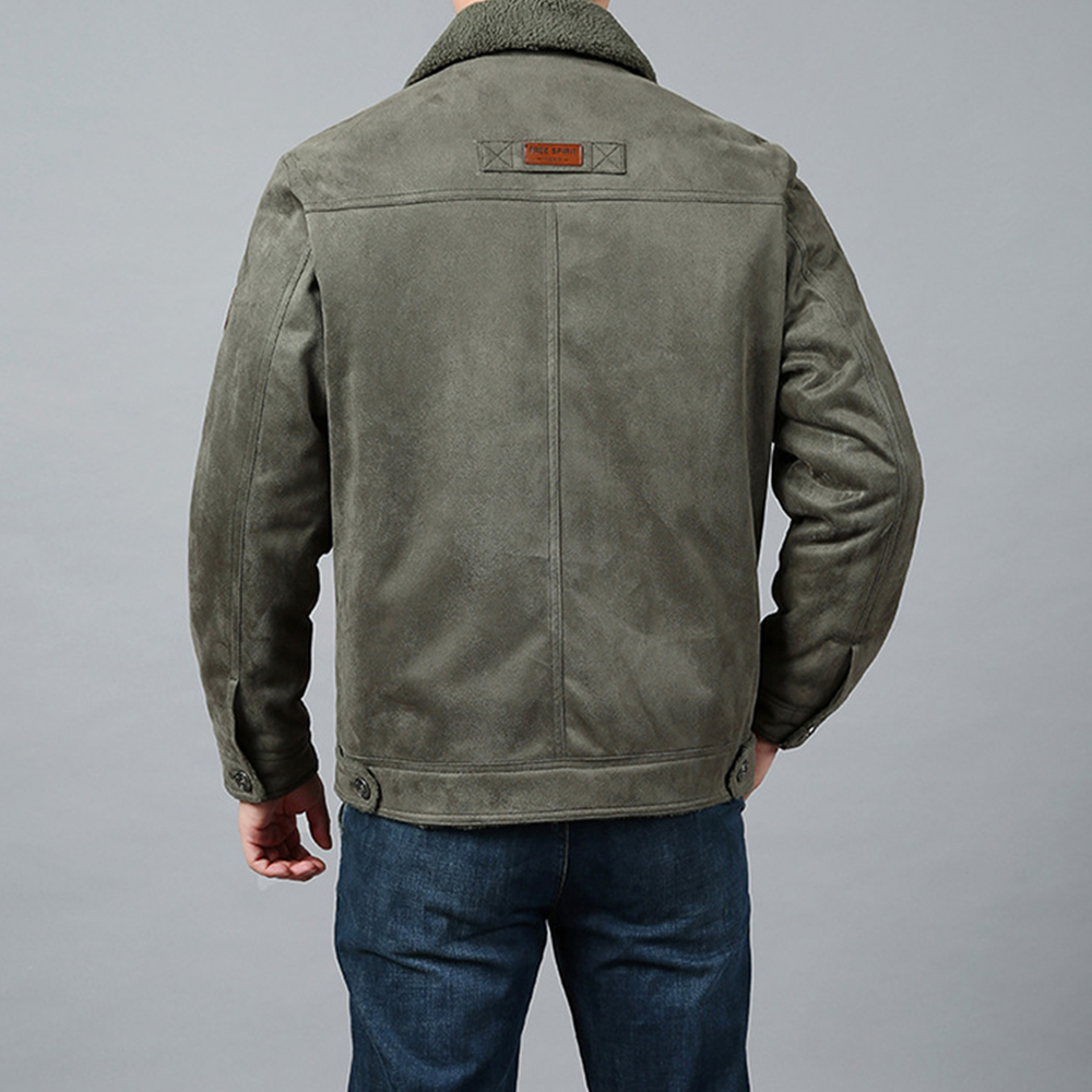  Herren-Winterjacke aus Plüsch-Wildleder