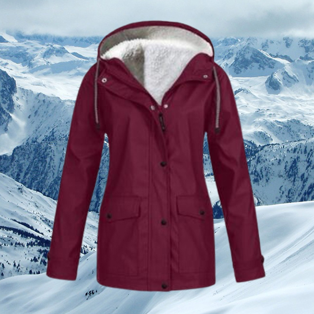 Therling Herbst und Winter neue Damen-Kapuzen-Fleecejacke