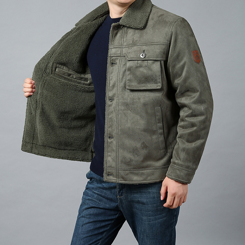  Herren-Winterjacke aus Plüsch-Wildleder