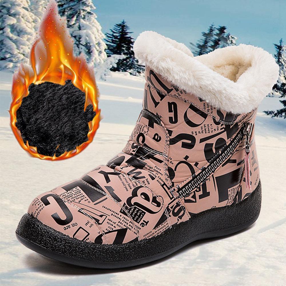 Damen Doppelreißverschluss Kurzschlauch Warme Stiefel