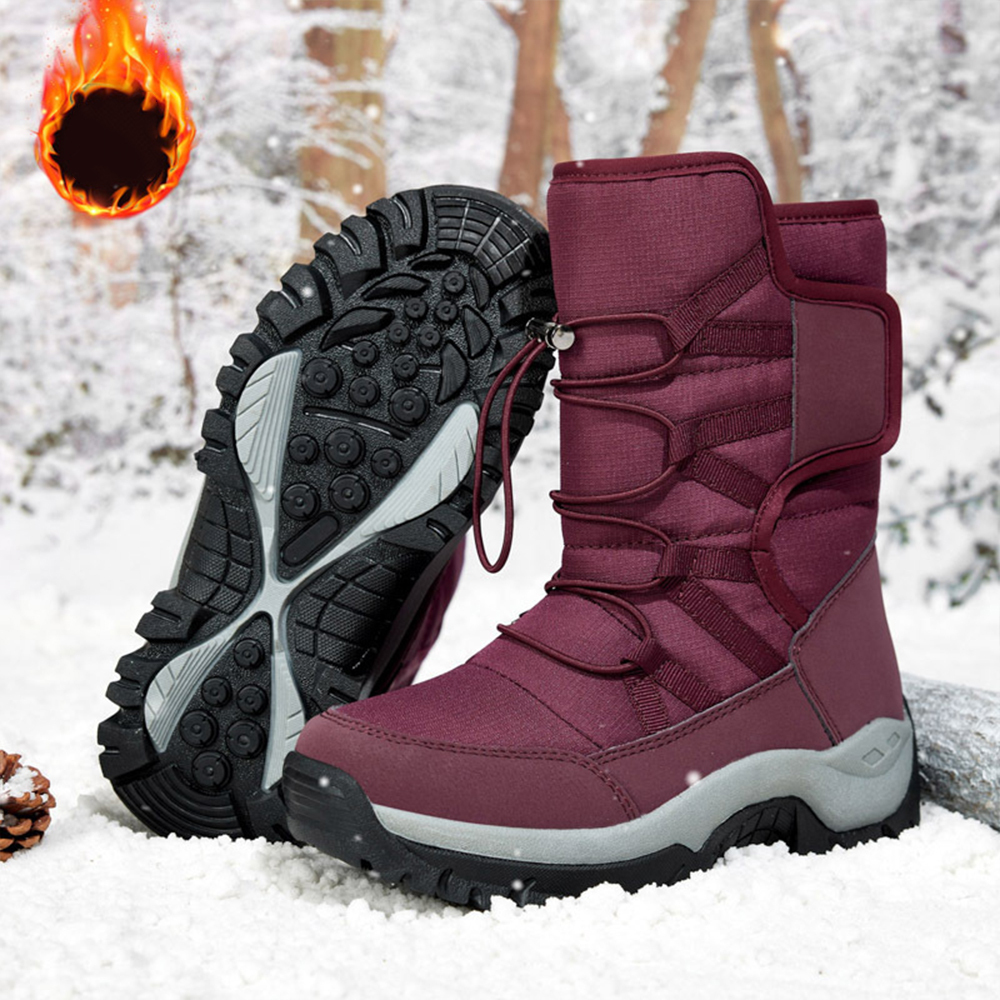 Hoher, dicker und warmer Fleece-Schneestiefel