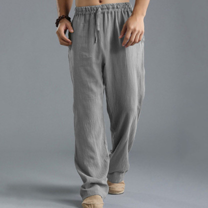  Herren-Sporthose, locker, lässig, Leinen, atmungsaktiv, für Herren