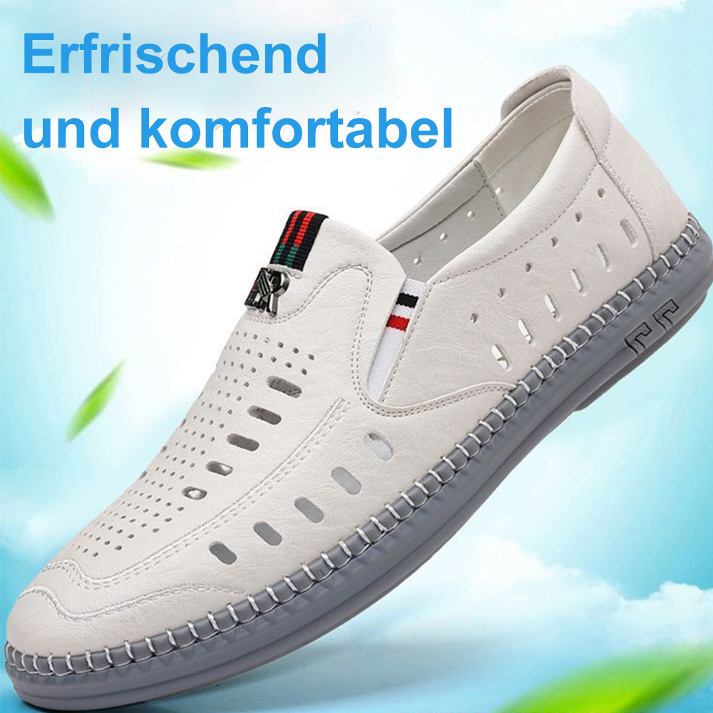 2024 neue Herren-Lochschuhe, lässige Ledersandalen