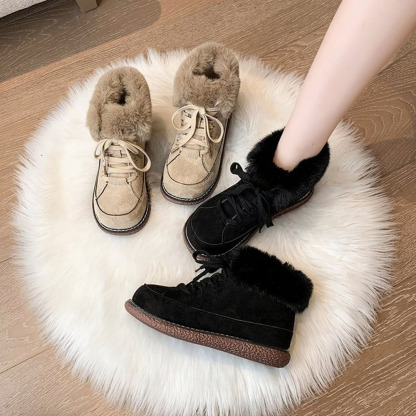 Wintermodische pelzige warme Damen-Kurzstiefel