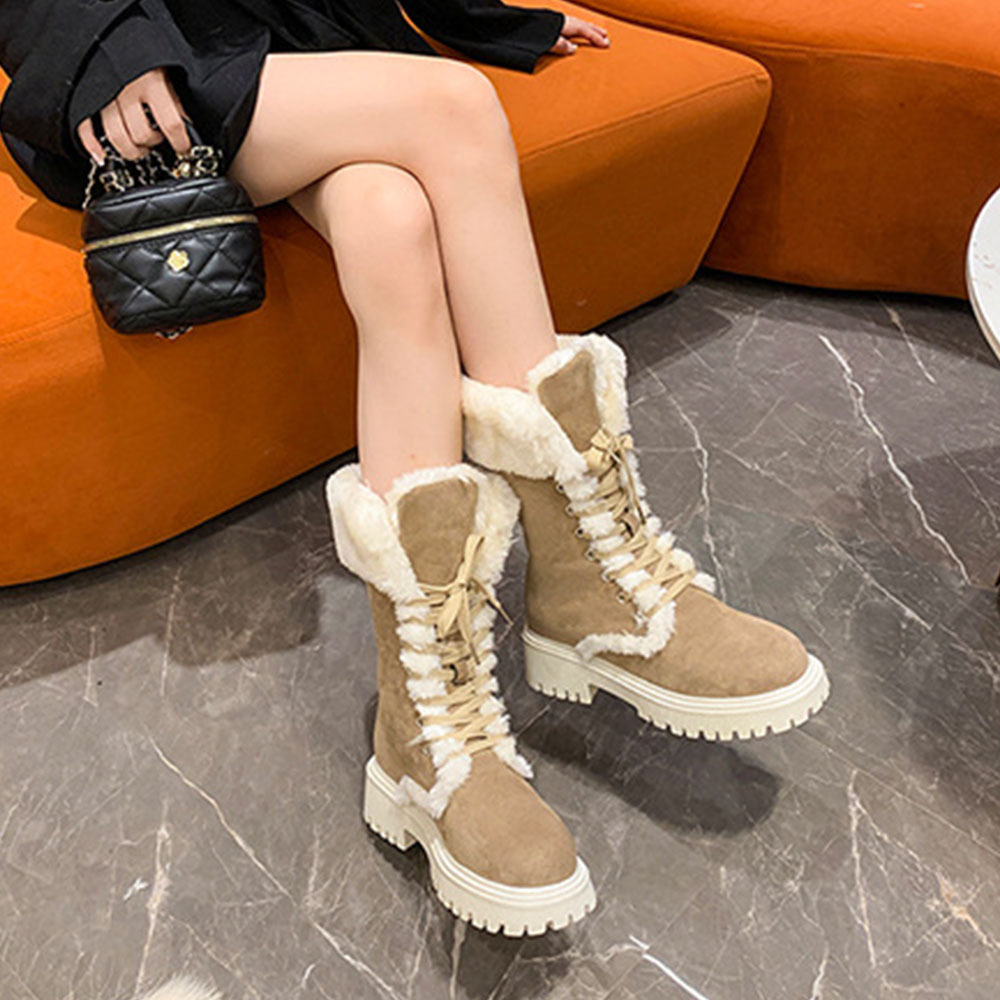 Lange Damen-Schneestiefel aus Fleece