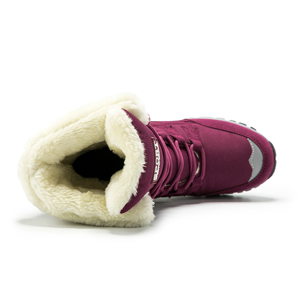 Hohe, rutschfeste Samt-Schneestiefel für Damen