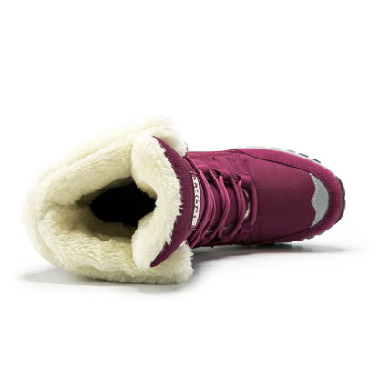 Hohe, rutschfeste Samt-Schneestiefel für Damen