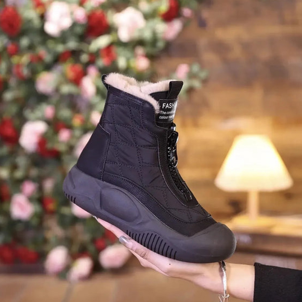 Neue Damen-Schneestiefel im Retro-Stil mit weicher Sohle und Samt