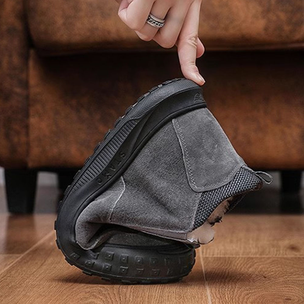 Herren-Winterstiefel aus Fleece mit hohem Schaft aus Baumwolle