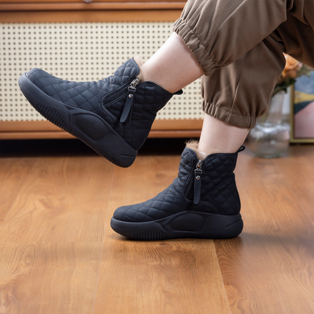 Neue Fleece-Damenstiefel mit dicker Sohle