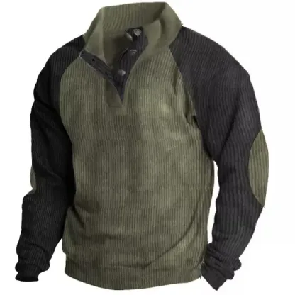 Lässiges Outdoor-Sweatshirt mit Raglanärmeln für Herren und Stehkragen