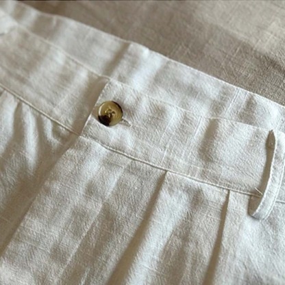  Neue atmungsaktive Herren-Leinenhose mit geradem Bein