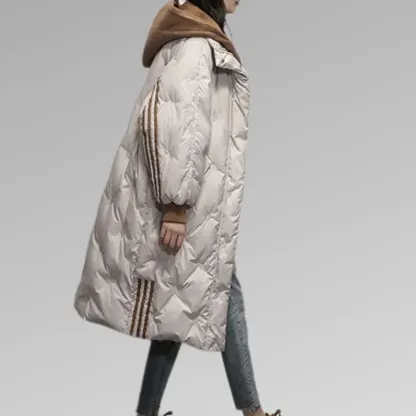 Lange gefütterte Jacke für Frauen