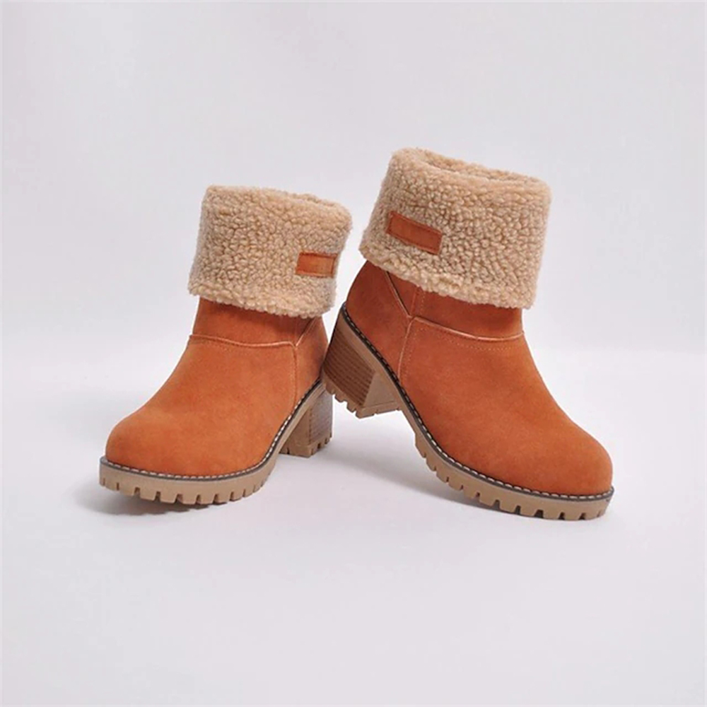 Neue, mit Kaschmir gefütterte, mittelhohe Baumwollstiefel für Damen