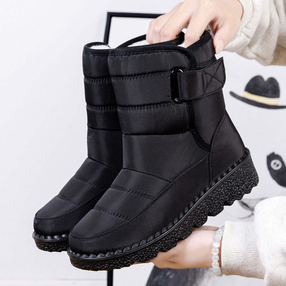 Damen Schneestiefel mit Klettverschluss