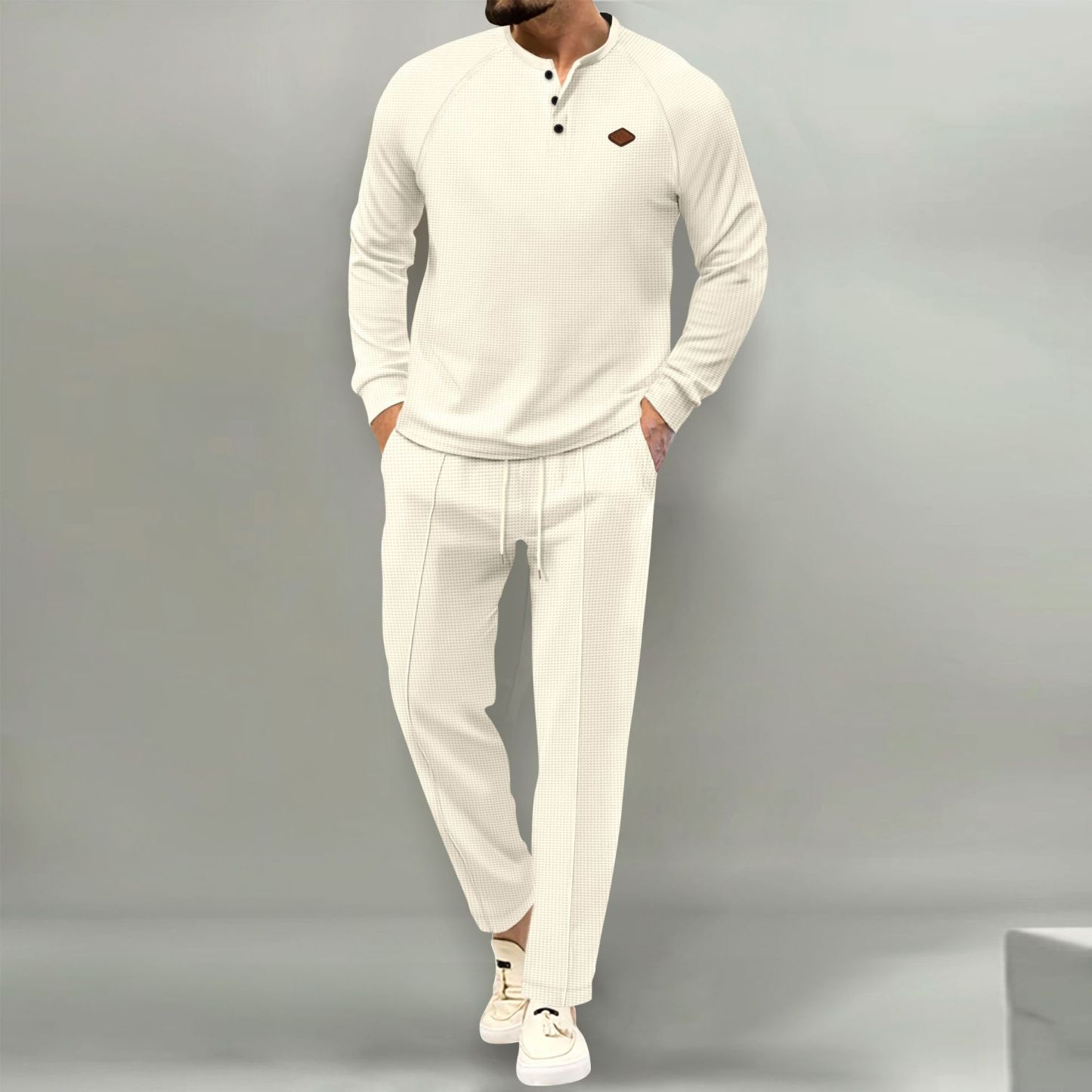 🎉April Specials -Letzten Tag Rabatt 🎁 - Neues Langarm-Poloshirt mit Waffelmuster für Herren