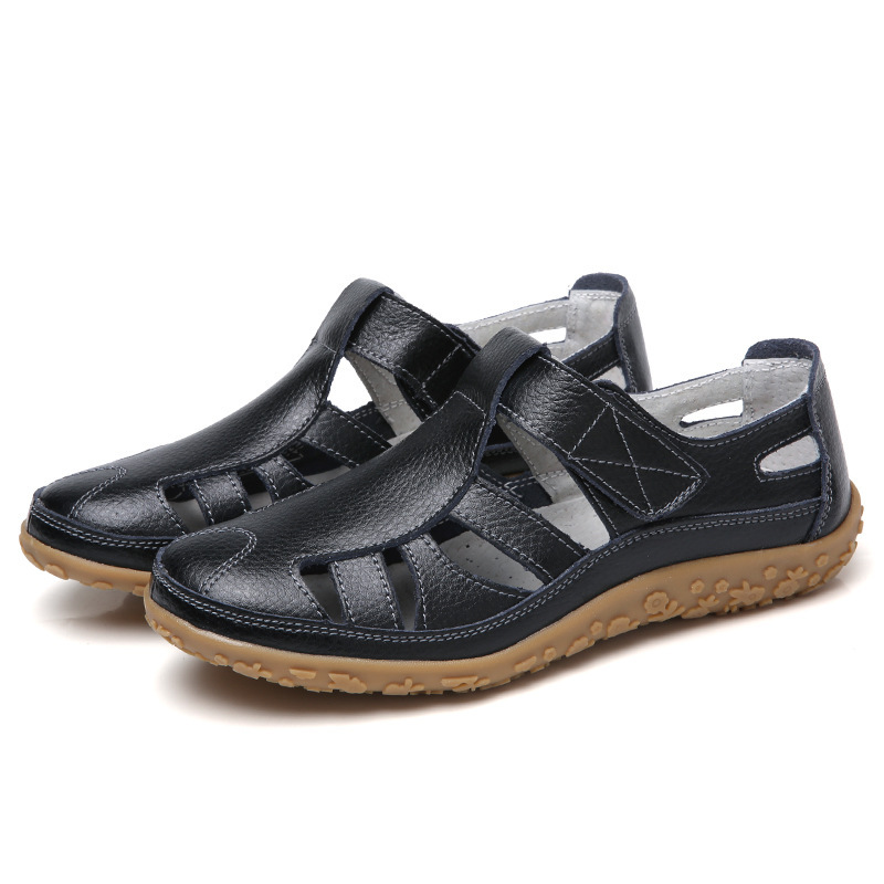 Orthopädische Retro-Ledersandalen für Damen