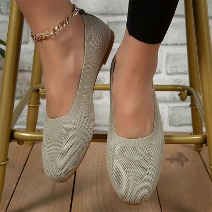 Gewebte, atmungsaktive, flache Freizeitschuhe für Damen