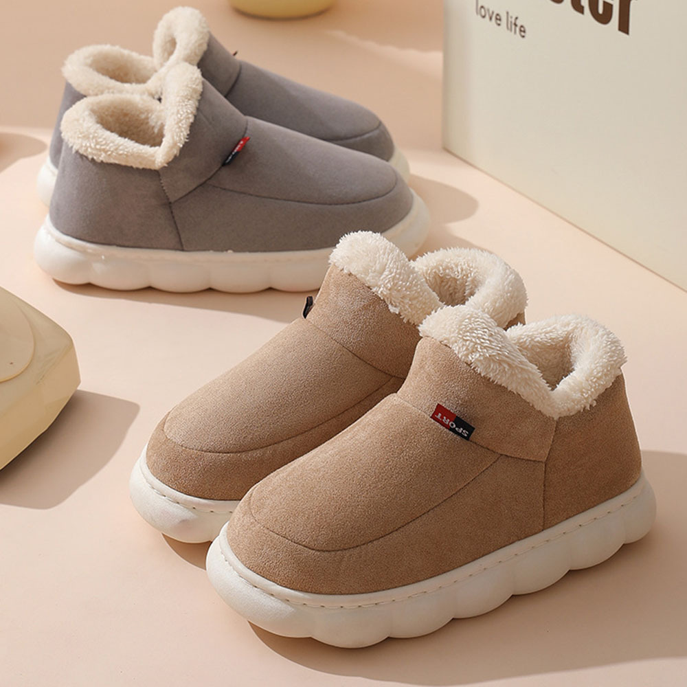 Neue Heimschuhe mit dicken Sohlen und Fleece-Baumwolle