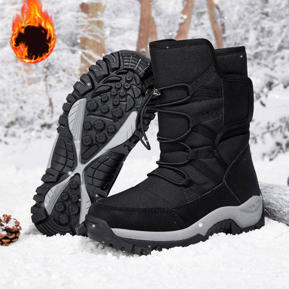 Hoher, dicker und warmer Fleece-Schneestiefel