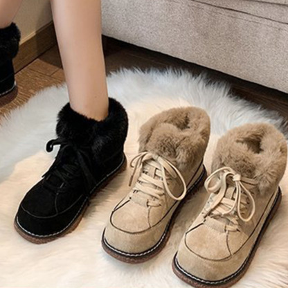 Wintermodische pelzige warme Damen-Kurzstiefel