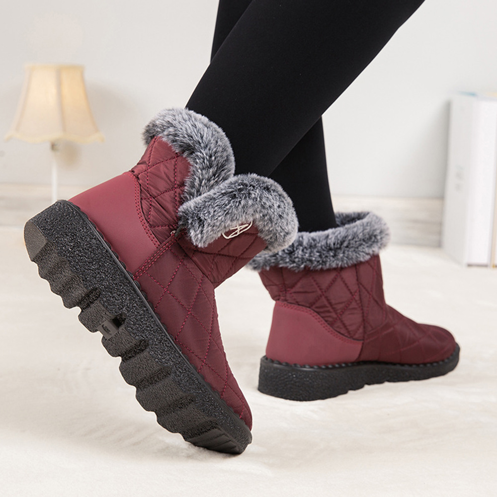 Damen-High-Top-Stiefel aus Fleece-Baumwolle