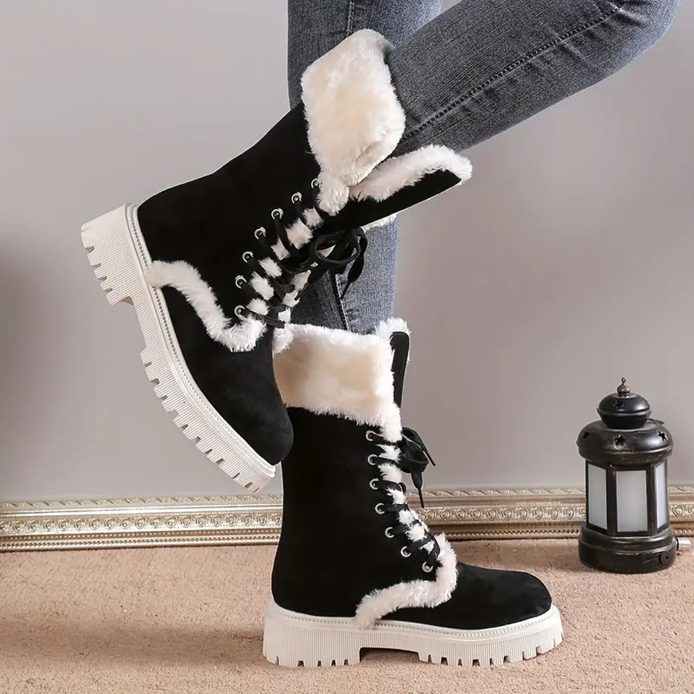 Lange Damen-Schneestiefel aus Fleece