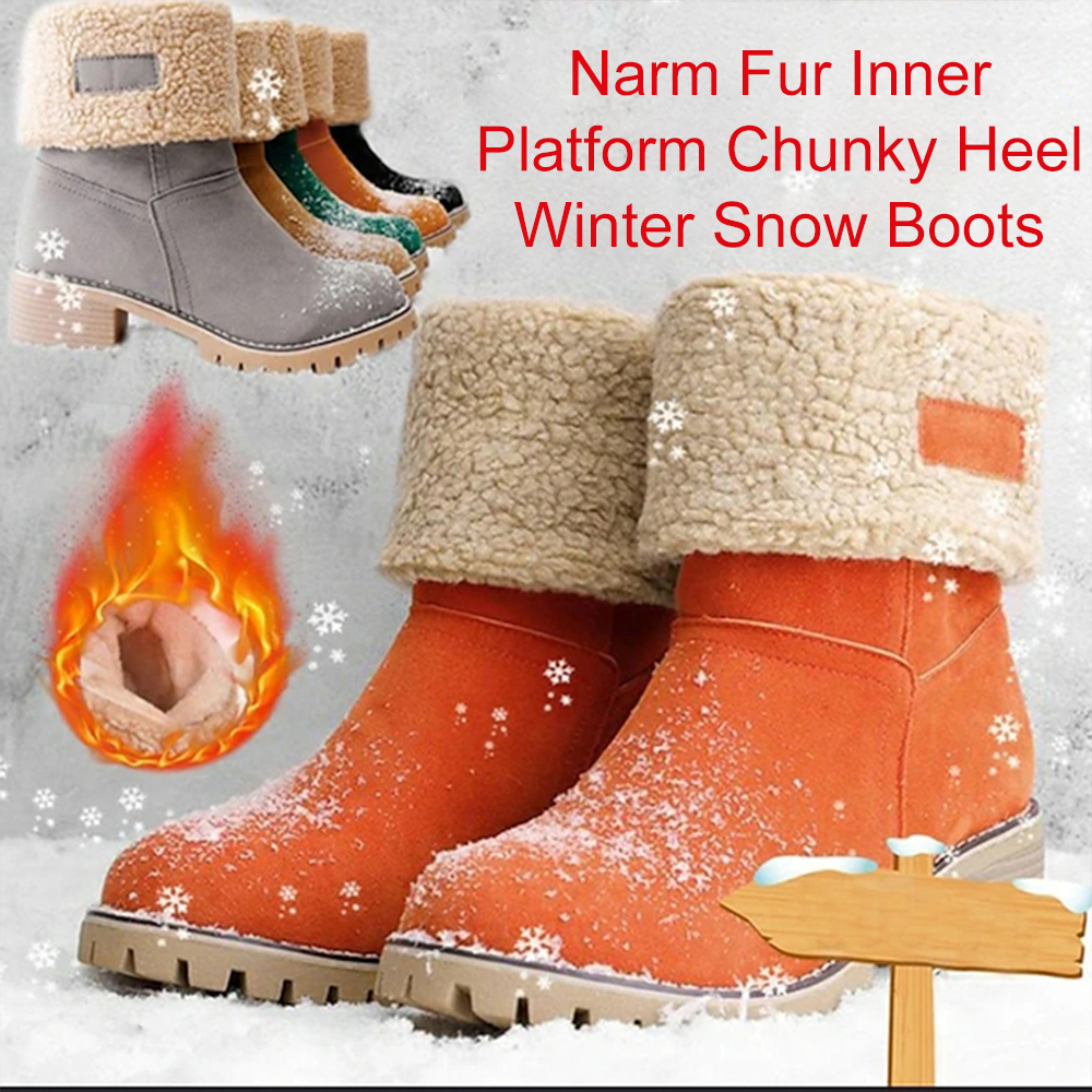 Neue, mit Kaschmir gefütterte, mittelhohe Baumwollstiefel für Damen