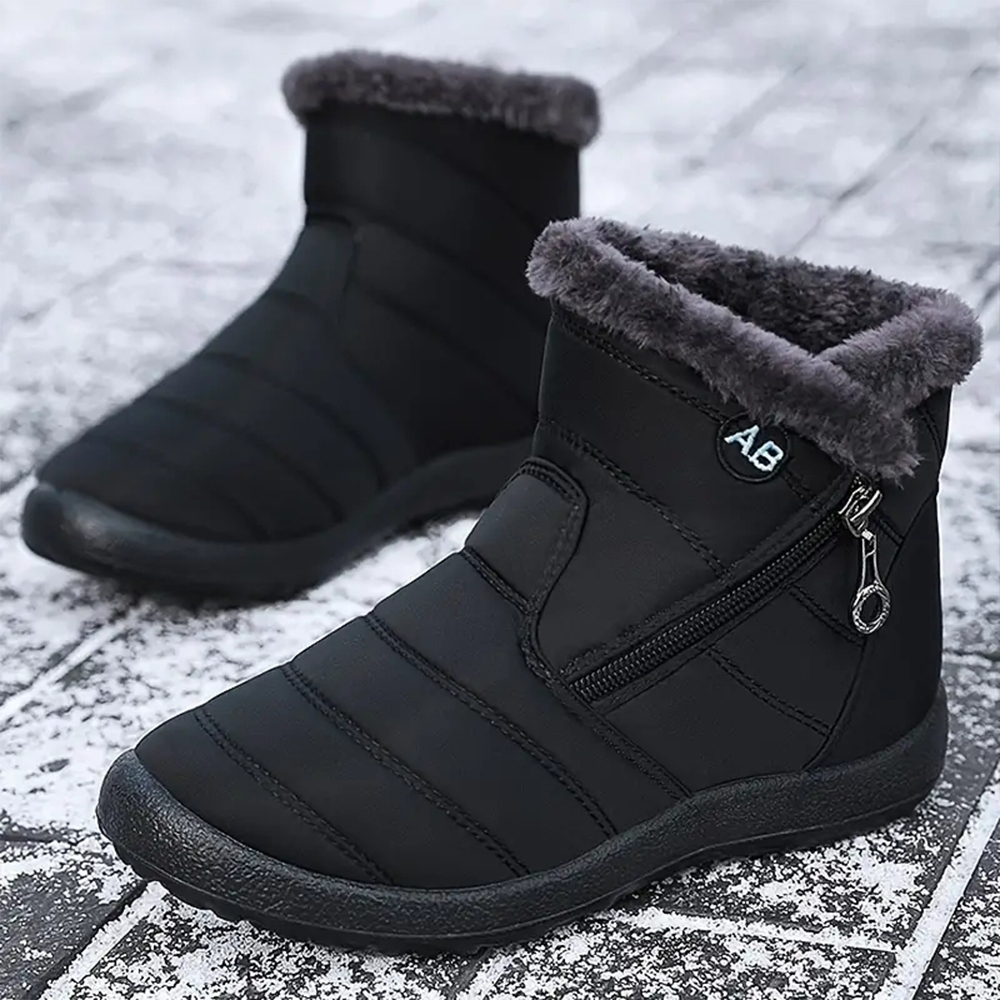 Warme Schneestiefel für Damen mit seitlichem Reißverschluss
