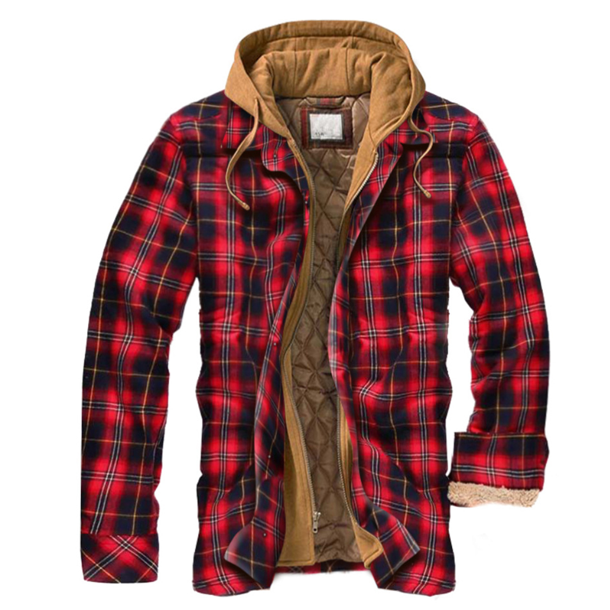 Der neueste karierte Wintermantel für Herrenmode plus Fleece-Baumwollmantel