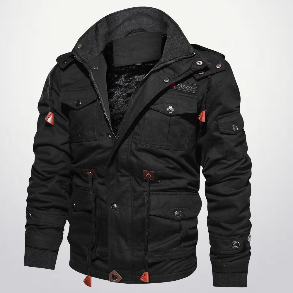  Neue Wolljacke mit mehreren Taschen für Herren