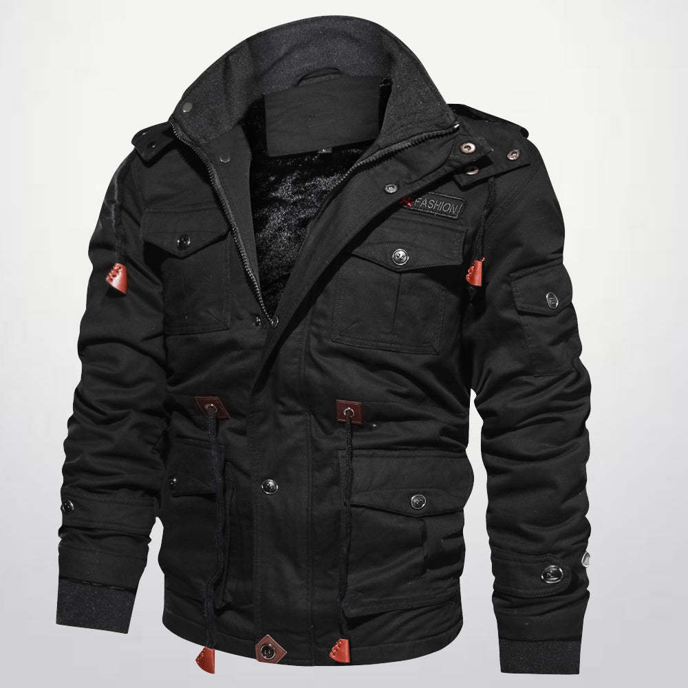  Neue Wolljacke mit mehreren Taschen für Herren