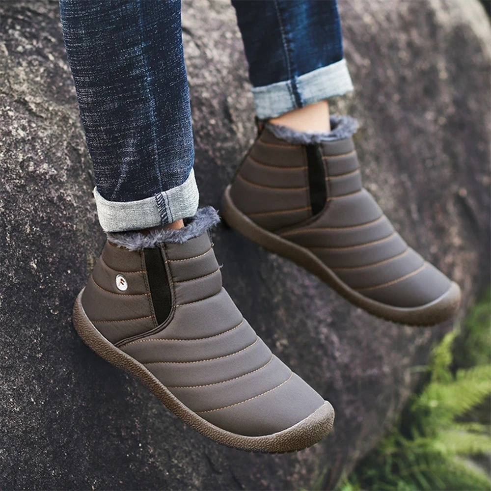 Neuer Winter plus wasserdichte Schneestiefel aus Samt