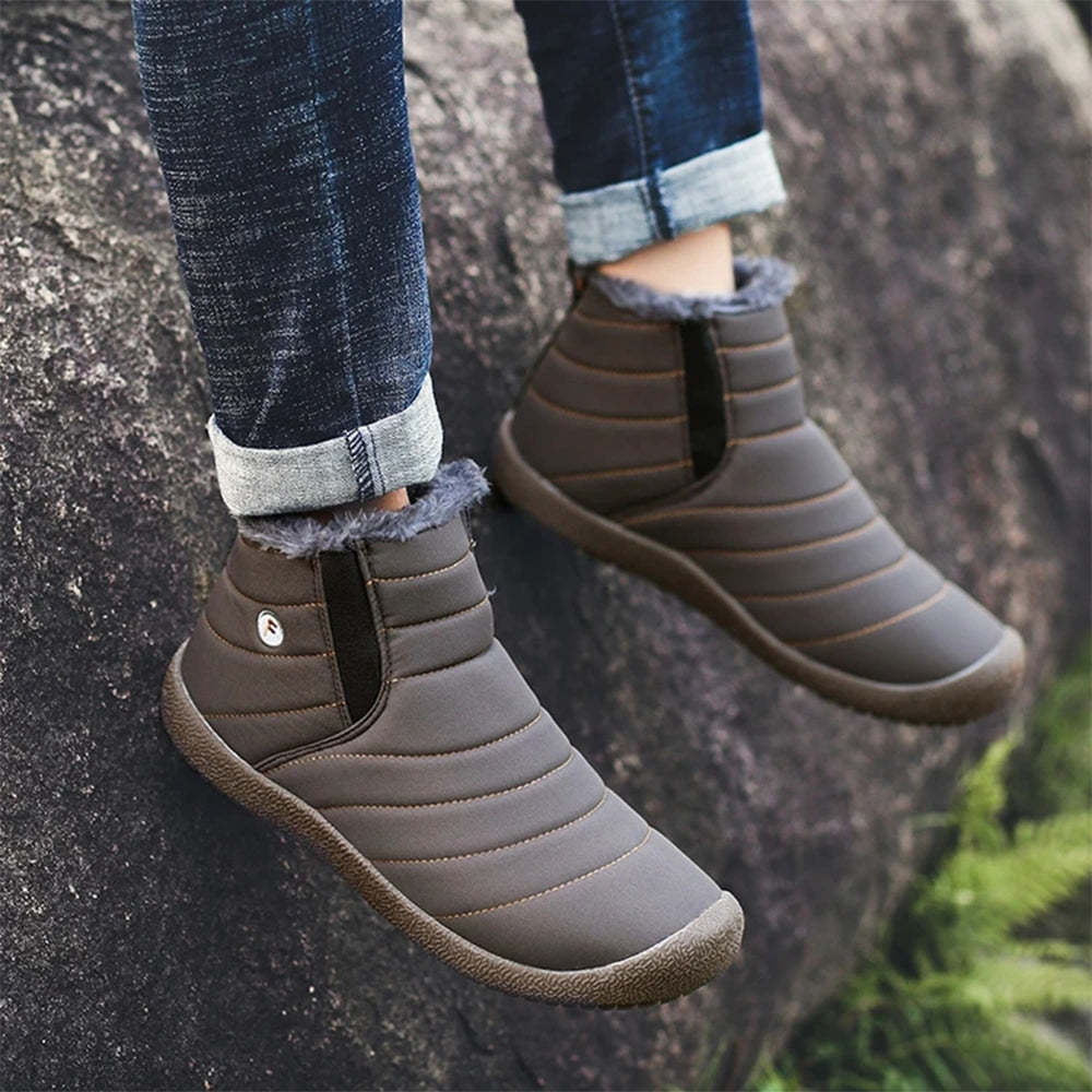 Neuer Winter plus wasserdichte Schneestiefel aus Samt
