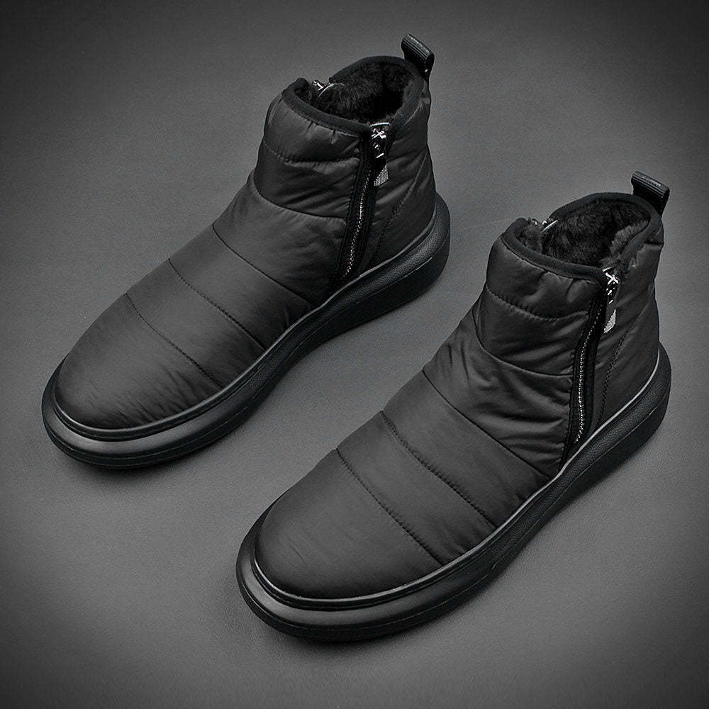 Winter-Herren-Fleece-Schneestiefel mit seitlichem Reißverschluss