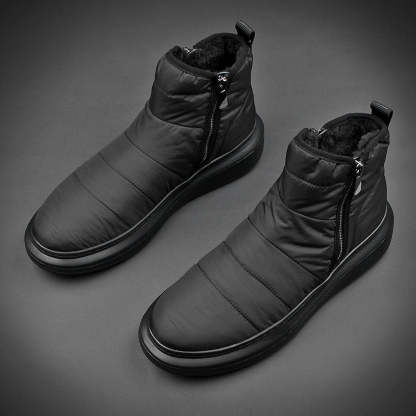 Winter-Herren-Fleece-Schneestiefel mit seitlichem Reißverschluss