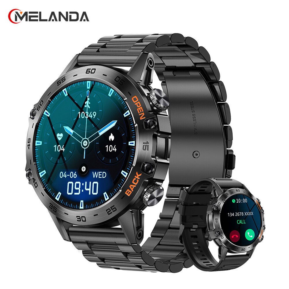 Luxuriöse 1,39-Zoll Bluetooth-Anruf-Smartwatch für Männer: Sport- und Fitnessuhren | IP68 Wasserdichte Smartwatch für Xiaomi Android iOS K52