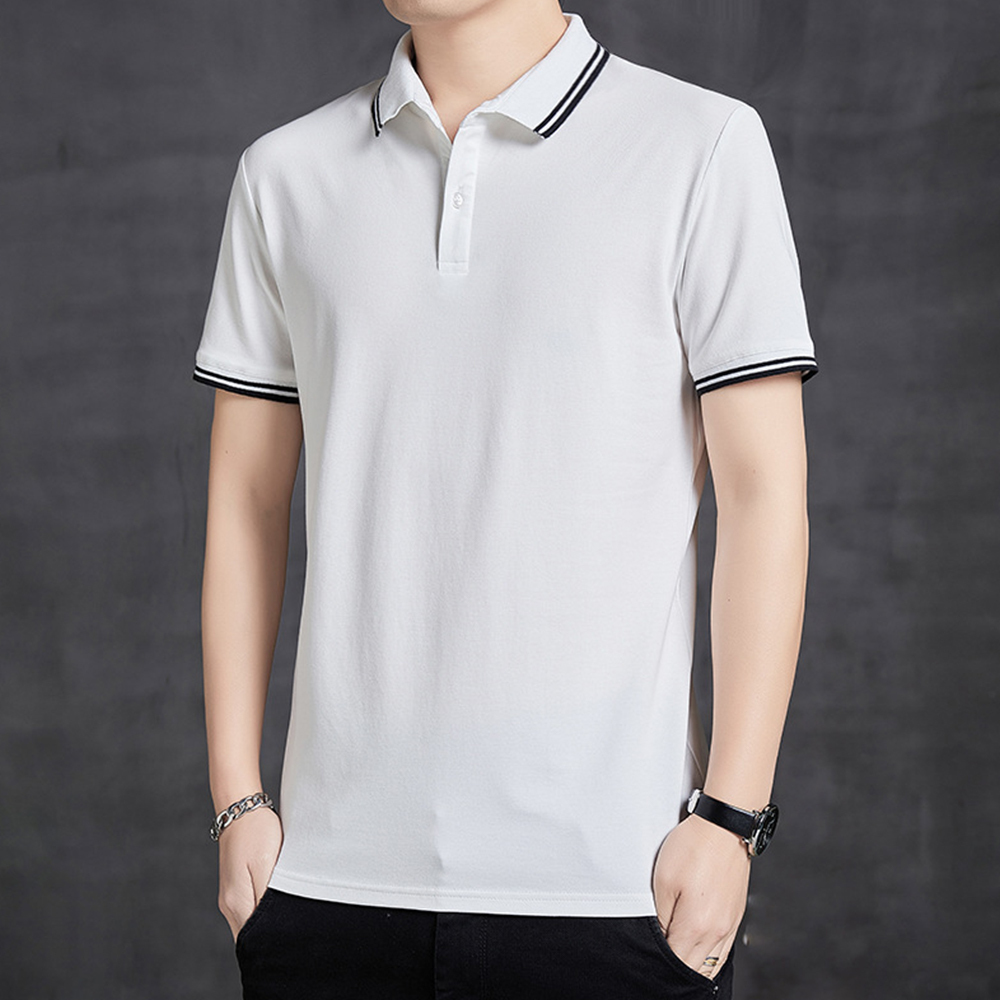 Therling™ POLO-Shirt für Herren, Revers, einfarbig, Business-Casual, kurze Ärmel