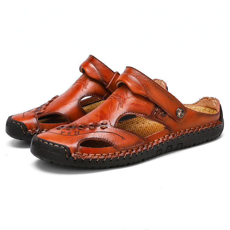 🔥SCHLUSSVERKAUF🎁--60 % RABATT 🎉 Lässige, atmungsaktive, handgefertigte Ledersandalen für Herren