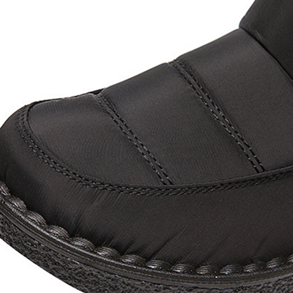 Damen High Top wasserdichte Baumwollschuhe Fleece-Schneestiefel mit Klettverschluss