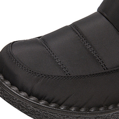 Damen High Top wasserdichte Baumwollschuhe Fleece-Schneestiefel mit Klettverschluss
