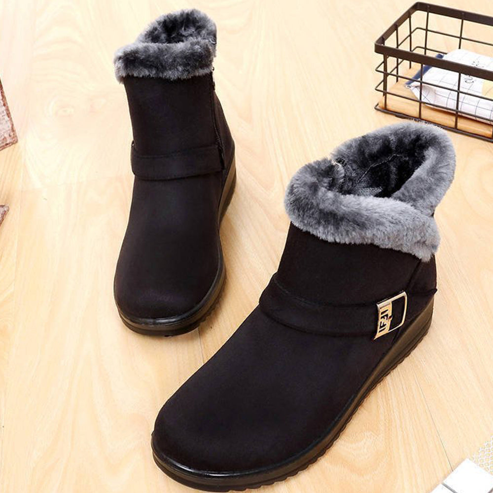 Neuer Winter plus samtgepolsterte rutschfeste Kurzrohr-Schneestiefel
