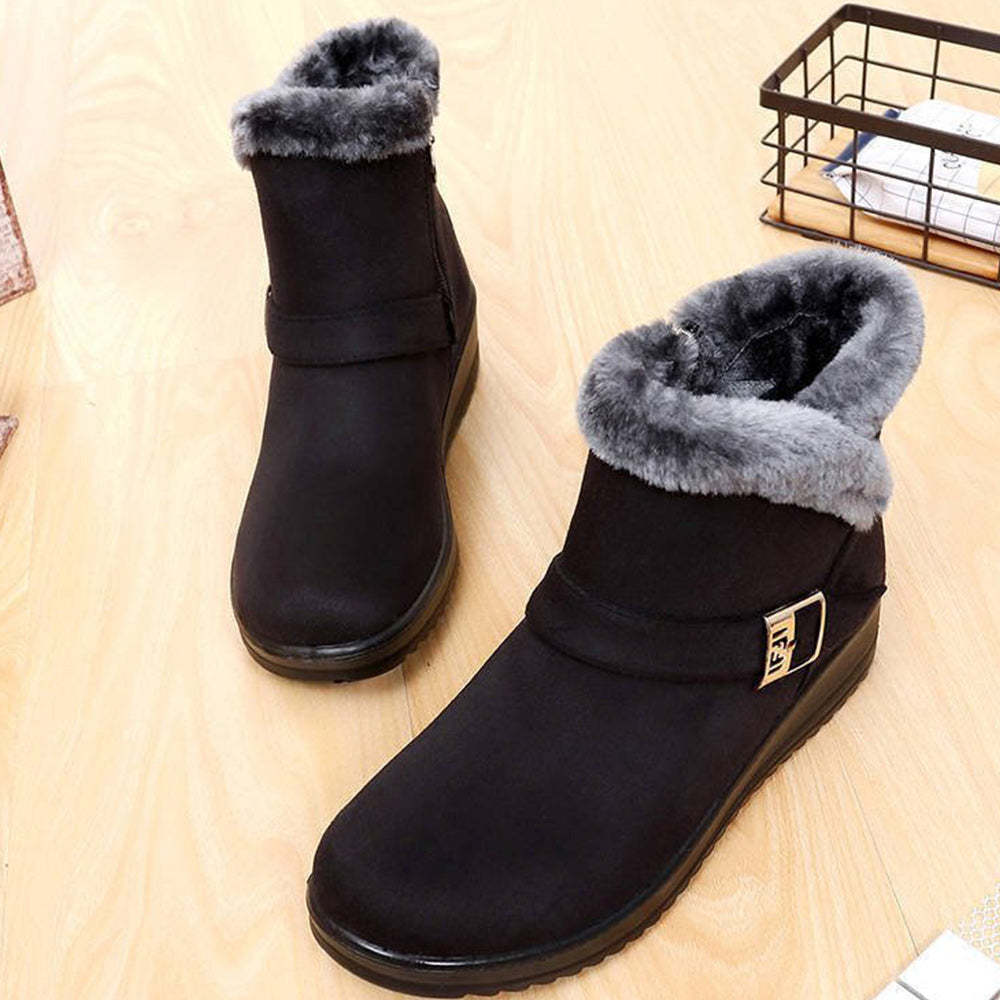 Neuer Winter plus samtgepolsterte rutschfeste Kurzrohr-Schneestiefel